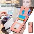 thumbnail image 6 of for iPhone 16 Plus Wallet Case with Shoulder Lanyard Strap, Crossbody Phone Case with Card Holder Slots for Women Girls, Luxury PU Leather Flip Stand Purse Cover Shockproof Case, Pink, 6 of 9