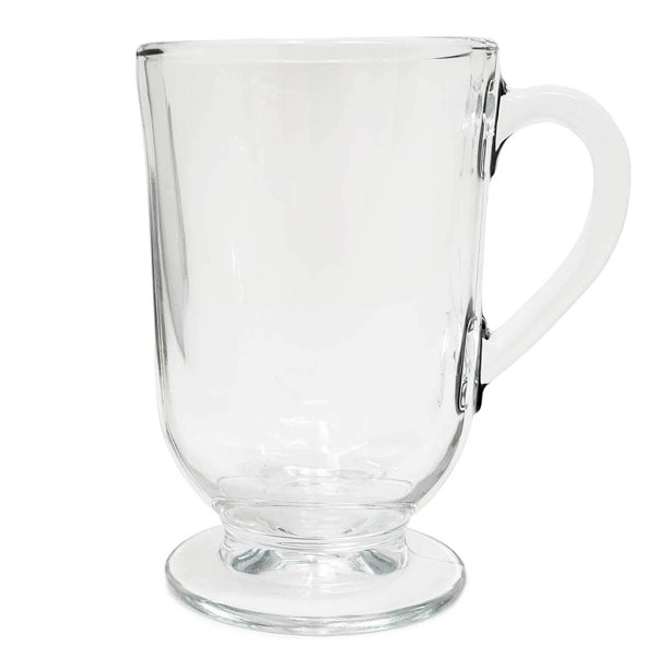 Set of 2 Irish Coffee Glass Mugs Footed 10.5 oz.Thick Wall Glass For
