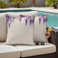 thumbnail image 5 of Spring Lavender Pillow Covers 2 Pack Watercolor Purple Floral Pillowcase Waterproof Outdoor Throw Pillow Cover for Patio Garden Square Cushion 16”x16”, 5 of 9