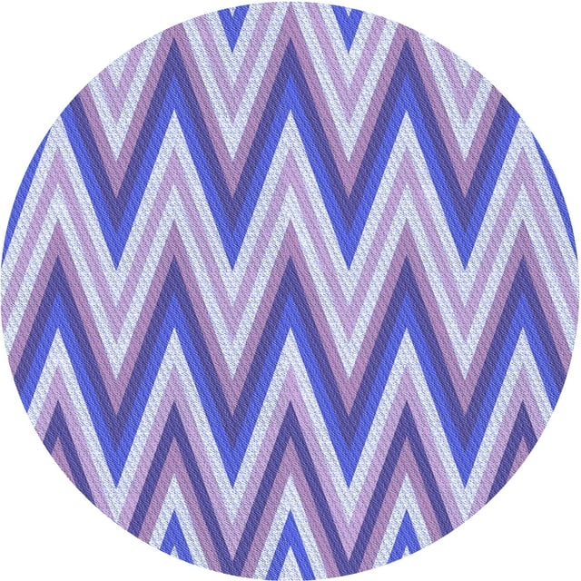 Ahgly Company Tapis d'Intérieur Rond Lavable en Machine Transitionnel Violet Anti-Froissement, 8 Pieds Rond