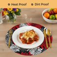 thumbnail image 4 of Red Black Flowers Round 13 Inch Placemats Set of 8, Abstract Botanical Floral Textured Plant HeatResistant Non Slip Place Mats for Dining Table, Wipeable Braided Kitchen Table Mats for Housewarming, 4 of 9