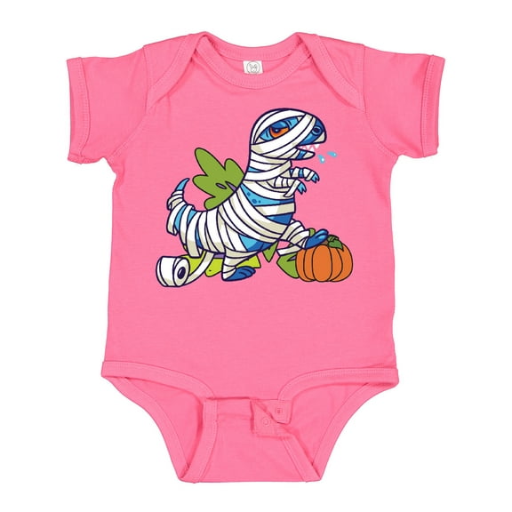 Inktastic Halloween Dinosaur Mummy Boys or Girls Baby Bodysuit