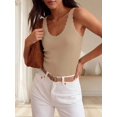thumbnail image 3 of Women V‑Neck Ruffle Sleeveless Ribbed‑Knit Tank Top, Lightweight Casual Going‑Out Summer Blouse, 3 of 12