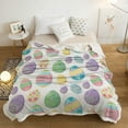 thumbnail image 3 of Easter Sherpa Fleece Throw Blanket Cozy Soft Warm Bed Blankets,Happy Easter Colorful Eggs Fuzzy Plush Microfiber Lightweight Blankets All Season for Couch Sofa 40x50IN, 3 of 6