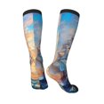 thumbnail image 5 of Lsque Sailing Ship Ocean Sunset Printed Crew Socks Men's Women's LightWeight Thin Casual Calf Socks ,Knee High Socks,Cotton Socks, 5 of 9