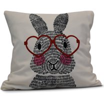 Simply Daisy 16" x 16" What's Up Bunny Easter Animal Print Pillow