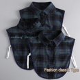thumbnail image 4 of LoudSung False Collar Detachable Blouse Fake Collar Half Shirts Collar Plaid Designed Cotton Top Elegant for Women Girls, 4 of 9