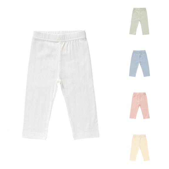MEZZALL Boys Ribbed Long Pants Elastic Waist Casual Solid Color Baby Leggings Toddler Blend Bottoms, 6-12 Months