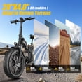 thumbnail image 6 of 1500W Peak Folding Electric Bike for Adults, 48V 25Ah UL 2849 Certified Battery, 20x4 Fat Tire E-Mountain Bicycle, Shimano 7-Speed, Rear Rack, Up to 30MPH, Black, 6 of 12