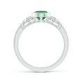 thumbnail image 2 of ANGARA Natural Vintage Style Bezel-Set Oval 1.1 ct Emerald Ring with Diamonds in 14K White Gold for Women (Size-8x6mm) | May Birthstone, Anniversary, Jewelry Gift for Women | Natural Emerald Ring, 2 of 9