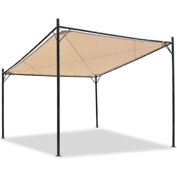 Eurmax 12 x 12 Sunshade Gazebo Canopy Charcoal Carbon Steel Frame WaterResistant and Sun