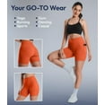 thumbnail image 3 of Nirlux Womens Biker Shorts With Pockets-Yoga Shorts For Women Regular & Plus Size For Gym & Yoga Size 8, 6" Inseam, Tangerine Tango, 3 of 6
