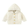 thumbnail image 2 of MesaSe Infant Baby Hooded Sweaters Solid Color Long Sleeve Button-Open Warm Outwear Winter, 2 of 10