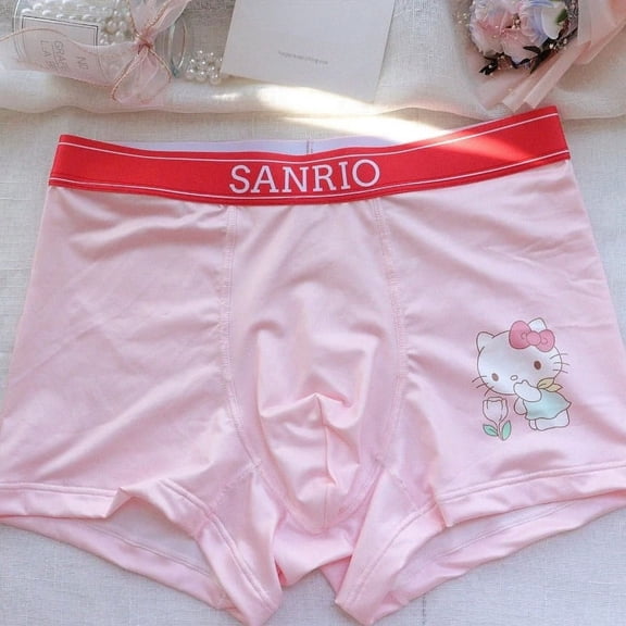 Sanrio Hello kitty Kuromi Pochacco Cinnamoroll My melody men's new cute cartoon pattern comfortable and breathable boxer briefs