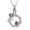 Rainbow/Red, variant on Rose Flower Circle with Crystal Heart Memory Necklace  Cremation Jewelry for Ashes Urn Necklace for Ashes of Loved One