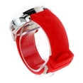 thumbnail image 4 of SA106 Womens Qulit Silicone Round Rhinestone Analog Wrist Watch Red Silver, 4 of 4