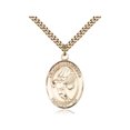 thumbnail image 1 of Gold Filled Guardian Angel/Basketball Pendant 1 x 3/4 inches with Heavy Curb Chain, 1 of 1