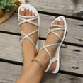 thumbnail image 4 of Censtreet Women's Flat Sandals Fashion Slides With Soft Leather Slippers for Summer, 4 of 8