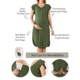 thumbnail image 2 of Avidlove Maternity Nursing Nightgowns with Button 3 In 1 Labor and Delivery Gown for Hospital and Breastfeeding Flying Short Sleeve Pregnancy Pajamas Dress Sleepwear with Pocekt, 2 of 8