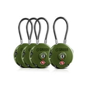 Savior Equipment 3 Digit Cable Lock, 4 Pack, OD Green, Small