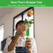 2 Pack Rose Thorn Stripper & Leaf Remover Tool - Spring Action Garden Tool for Safe, Easy Flower Stem Prep, Home Gardening & Floral Arranging