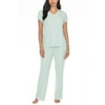 thumbnail image 2 of Honeydew Women's Ribbed 2 Piece Pajama Set Mint L, 2 of 4