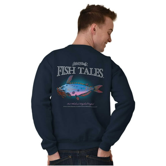 Gill McFinn Whiskered Catfish Funny Unisex Plus Fleece Graphic Sweatshirt Brisco Brands 2X