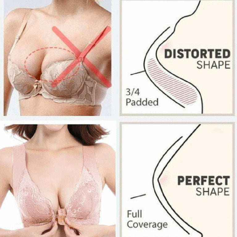 Samickarr Minimizer Front Closure Bras For Women Full Coverage Women'S  Adjustable Sports Front Closure Extra-Elastic Breathable Lace Trim Bra 
