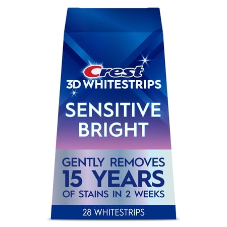 Crest Teeth Whitening Kit, 3D Whitestrips Sensitive Teeth Whitening Kit, 14 Count