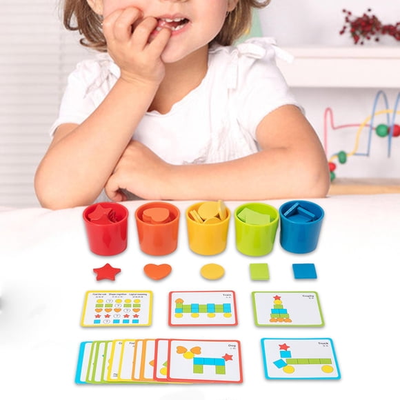 Juego de clasificación de juguetes de aprendizaje CUTICAT 2 en 1 formas de colores