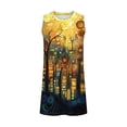 thumbnail image 4 of HOMBOM Tank Tops for Women Spring Shirts Yellow Sleeveless Floral Crew Neck Ladies Blouse Soft, 4 of 5