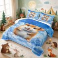 thumbnail image 3 of Erosebridal Hamster Quilt Full for Boys Girls, Blue Sky Full Bedspread Sets, 3-Piece 1 Coverlet and 2 Pillowcases, 3 of 7