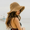 thumbnail image 3 of Women Wide Brim Floppy Sun Hat Foldable Summer Straw Hat Bucket Beach Hats, 3 of 4