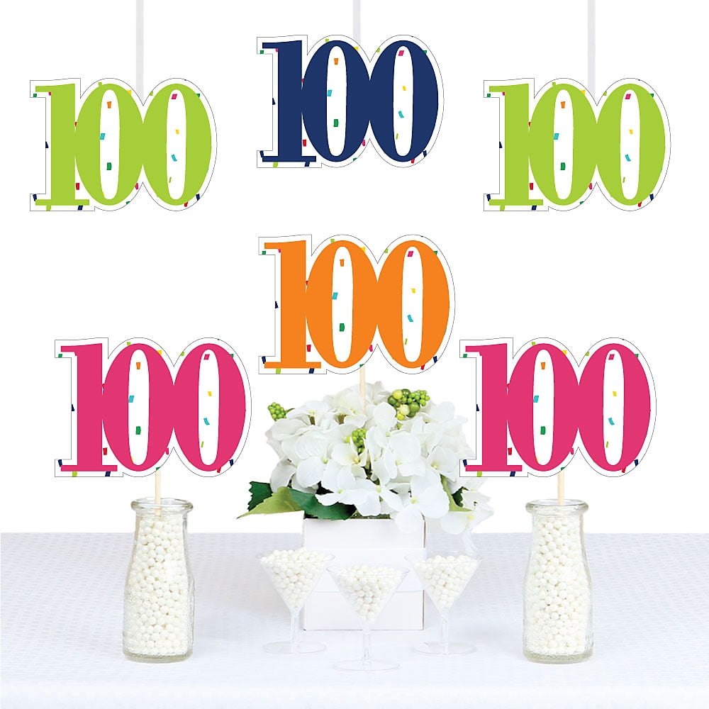 100th Birthday Cheerful Happy Birthday One Hundred Shaped Decorations DIY Colorful One