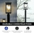 thumbnail image 5 of Design House Mayfield Matte Black 3 Light Indoor/Outdoor Weather Resistant Post Lantern Light with Clear Glass, 5 of 17