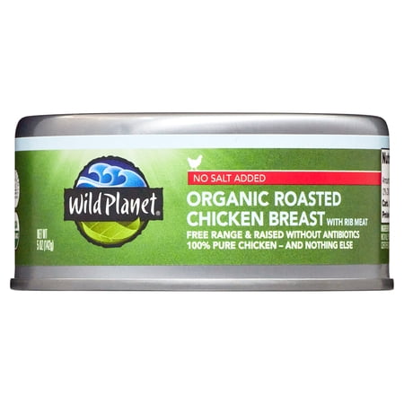 Wild Planet Organic Roasted Chicken Breast, No Salt Added, 5 oz can