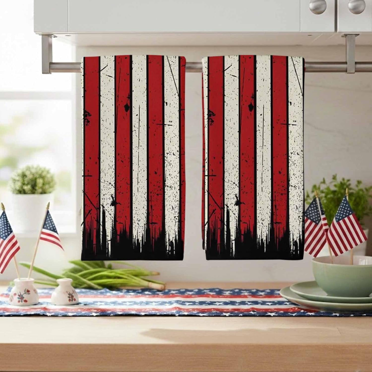 250th Anniversary America Flag Kitchen Towel Independence Day 1776 2026 Quick Dry Absorbent Dish Towels Soft Microfiber Cloth Dishcloth for Kitchen Cooking Baking 18 x 26 Inch, 4 Pack