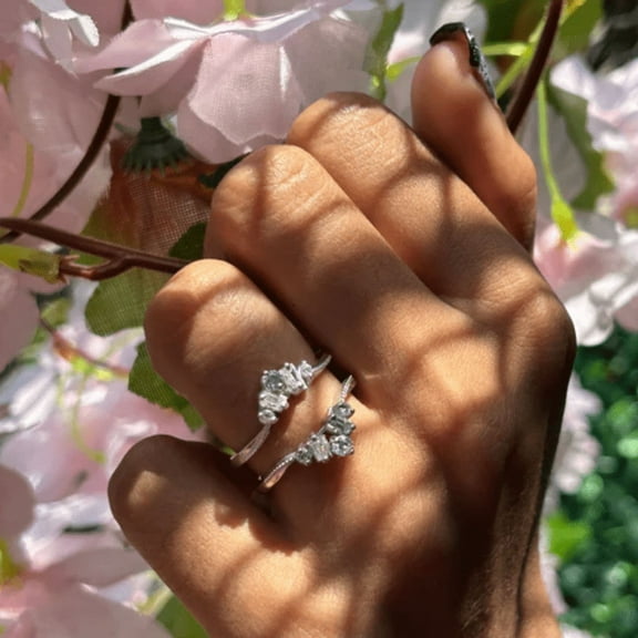 0.32Ct. Round and Baguette Ring Guard- Art Deco Delicate Wedding Ring Enhancer