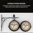 thumbnail image 3 of Double Sided Retro Wall Clock, SHANGSKY Outdoor Garden Clock with Waterproof Antique Iron Case for Indoor and Outdoor(Black), 3 of 4