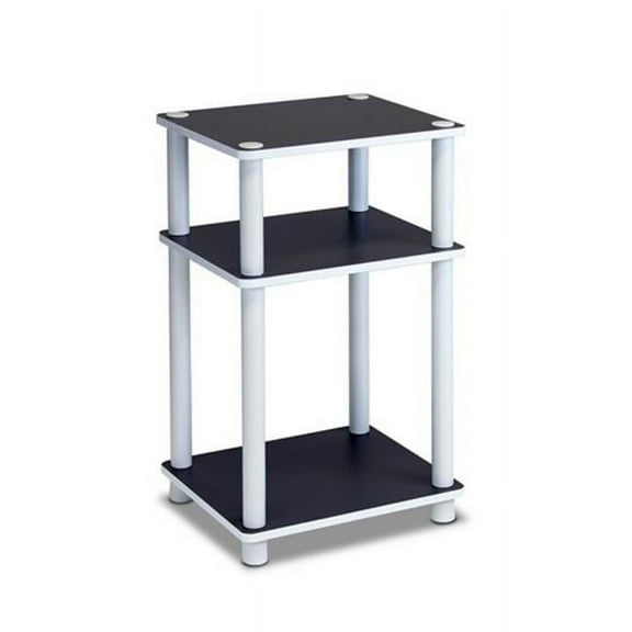 Just 3-Tier No Tools Tube End Table, White with White Tube - 22.8 x 13.4 x 11.5 in.