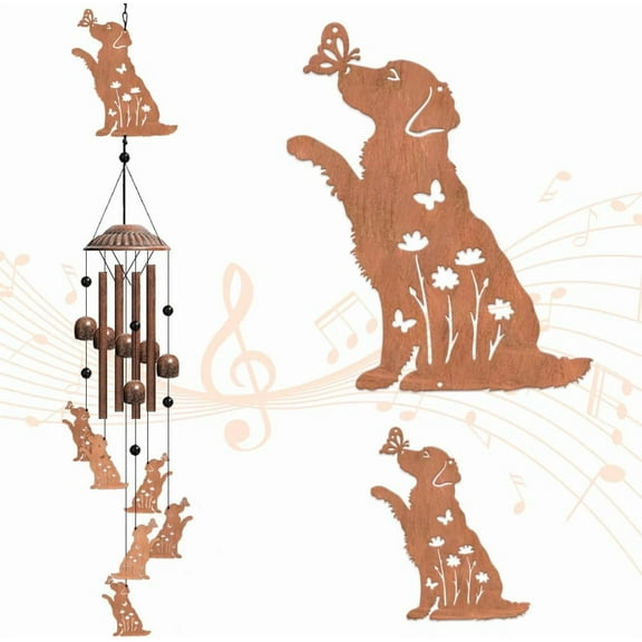 1 Sets Dog Wind Chimes Outdoors Wind Chime Sympathy Memorial Windchime Iron Windchime Memorial Presents Hanging Windbell