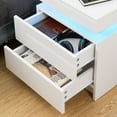 thumbnail image 6 of Hommpa 2 Drawer Modern Nightstand with RGB LED Light High Gloss Bedside Tables for Bedroom White, 6 of 11