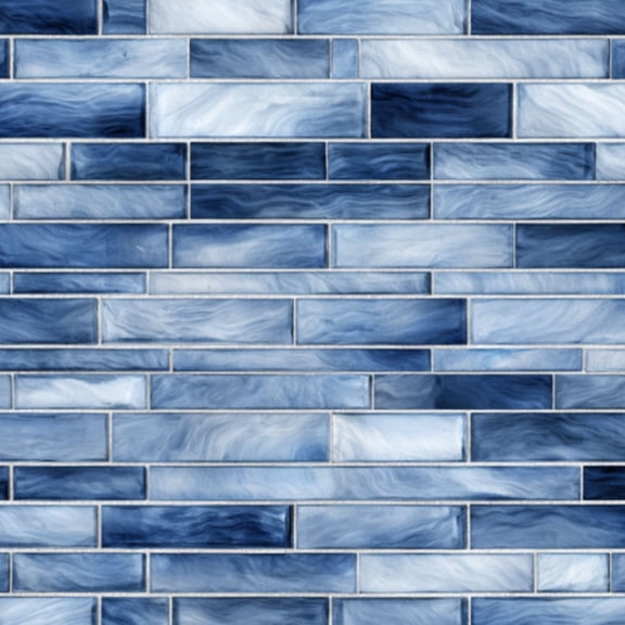 Peel and Stick Wallpaper Blue White Marble Brick Tile 24in x 118in Contact Paper Removable Self Adhesive Wall Mural Wall Decor for Bedroom Kitchen Cabinets
