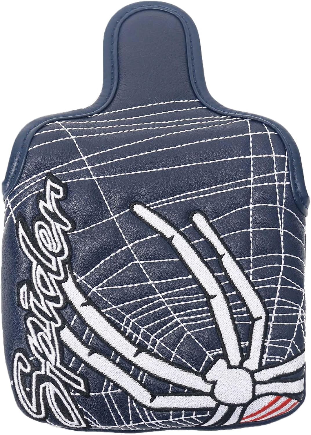 Golf Mallet Putter Head Cover Spider Embroidery Pattern Magnetic Synthetic Leather PU Headcover