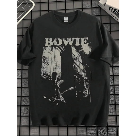 Hip-Hop, BOWIE Pattern, Men's T-Shirt, Rock Style, T-Shirt