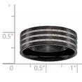 thumbnail image 2 of Titanium 8mm Black Plated with Titanium Inlay Band Ring Size 10 Jewelry Gifts for Women, 2 of 7