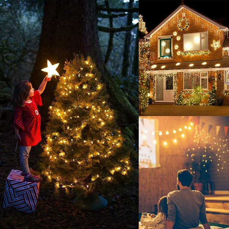 50 LED 5m Premier Christmas Indoor Outdoor Multi Function Battery Operated  String Lights with Timer in Warm White