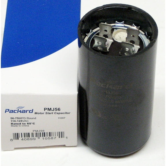 Packard PMJ56 Motor Start Capacitor. 56-75 MFD UF / 110-125 VAC