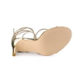 thumbnail image 5 of BLISSFUL STEP Lace Up Slingback Strappy Stiletto Heels Sandals for Women Gold 8, 5 of 7