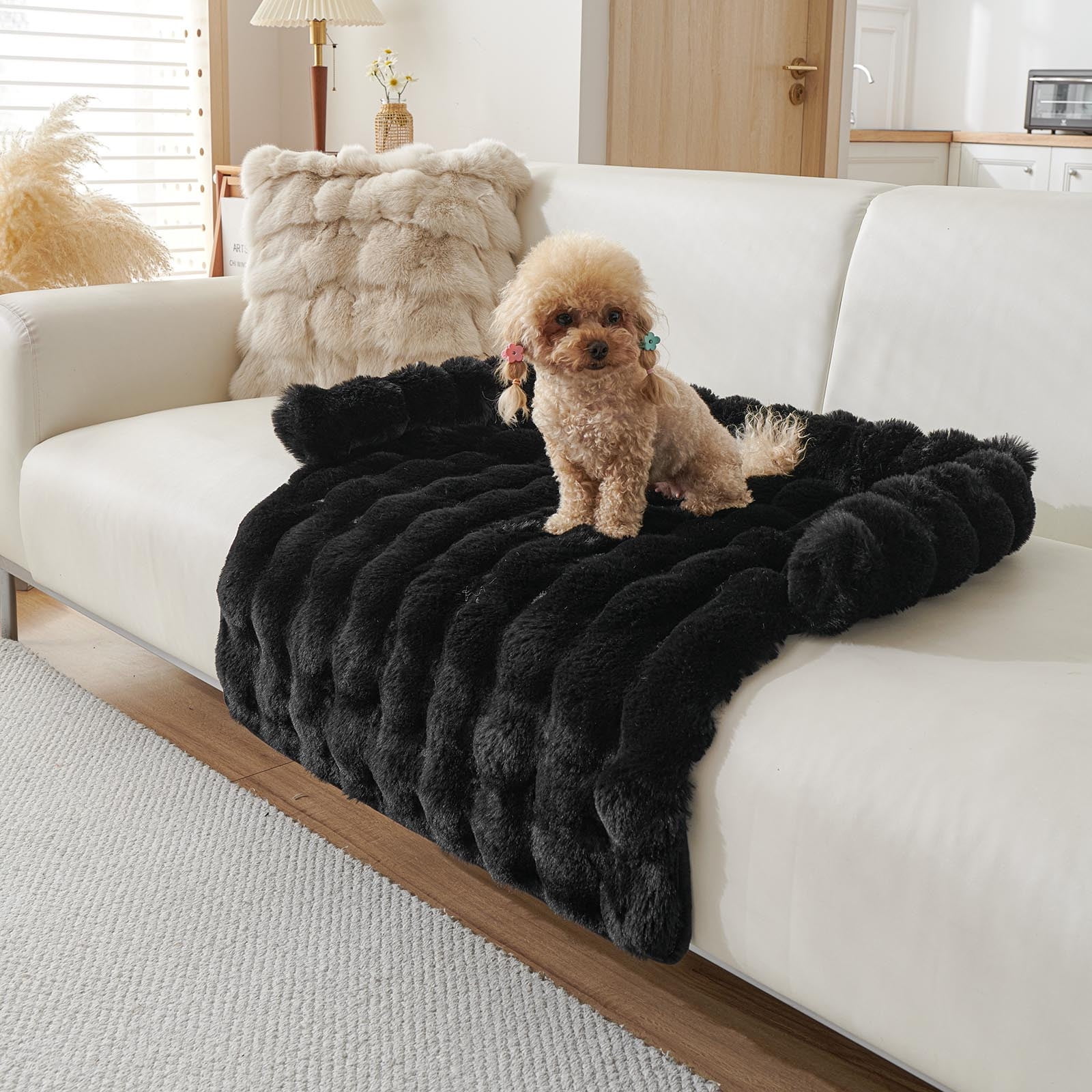 Cozy Dog Mat For Couch Washable Furniture Protector Calming Pet Bed Sofa Cover For Puppy And Cats